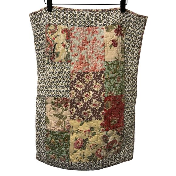 Pottery Barn Patchwork Quilted Standard Pillow Cover Sham 20x26 Boho Peasant - Picture 1 of 8